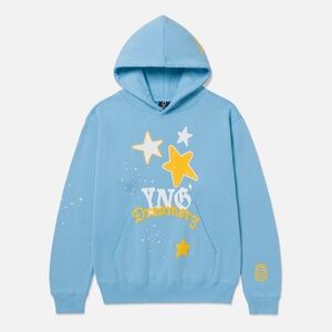 Vibrant Blue Kids Hoodie with Yellow Star Accents